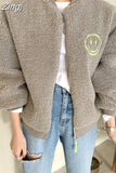 New Chic Autumn Winter Korea Women Embroidery Velet Coat Modis Ladies Womens Warm Cotton Coat Casual Loose Woman Thick