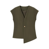 Explosion Women's Button Blouse Broad Leg Trousers