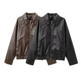 Women's Explosion New Imitation Leather Bomber Jacket