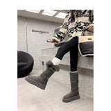 Wearing Brown Thick-Sled Hairy Boots 2025 Winter Plus Velvet Cotton Shoes To Keep Warm Northeast Snow