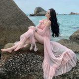 Zingj Romance Pure Desire Wind Fairy Elegant Sunscreen Cardigan Dress Super Fairy Seaside Sunscreen Coat Smock Long