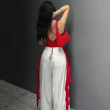 Zingj Hot Girl Pleated Three-Dimensional Flowers Hanging Neck Slim Vest 2023 Spring / Summer Pure Desire Sleeveless French Temperament