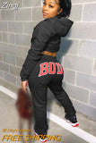 Sporty 2 Piece Set Hoodies and Sweatpants Fall Winter Clothes Women Two Piece Outfits Casual Tracksuits