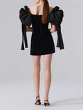 Fashion Temperament Dress Women 2025 Early Spring New Word Shoulder Solid Color Design With Short