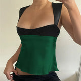 Zingj Summer New Fashion Sexy Backless Color Slim Slim Short Sleeveless Vest