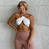Zingj New Hot Style Sexy Metal Chain Decoration Hanging Neck Bottom Bottom Wrapped Chest Vest