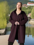 Women's Angolan Red Temperament Jacket 2025 Autumn New High-End Single-Drenity Loose Wind Coat Women's