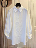 Zingj Quality Pure Cotton Han Fan Lazy Wind Doll Style Loose Long Sleeve Design Sense Shirt Female 2024 Spring Shirt