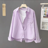Design Behind The Fashion Open Short Loose Long-Sleeved Shirt Shirt Casual 2025 Coat Spring