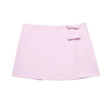 Women's ZA Summer New Bow Ornament Hanging Neck Vest Skirt