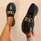 Lefford Shoes Women's 2025 New Spring And Summer Women's Shoes Thick-Soled Shoes Spring And Autumn English Small Leather