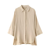 Explosion Women's Wide-Sleeved Linen Shirts Tight Straight Pants