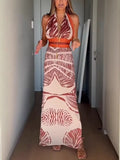 Women's Printed T-Dressed Dress With Bare Back Dress Sleeveless Casual Holiday Open Girl