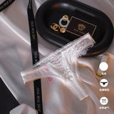Color After The Hollow Strap Lace Side Thong Spliced Ice Silk Cotton Crotch Low-Rise Lady T-Trousers