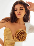 Autumn And Winter New Sleeves Hot Dress Three-Dimensional Flower Bag Tight-Up Fashion Dinner Dress