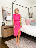 Zingj Spring And Summer New Round Collar Intellectual Elegant Flounce Cross Solid Color Dress