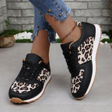 2025 Spring And Autumn New Leopard-Print Leisure Single Shoes Women's Flat Bottom With Sports Casual