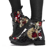 Large Leather Face Martin Boots Women's Gothic Print English Leather Boots Wish Work Clothes Battle
