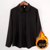 Velvet Shirt Women's Autumn And Winter 2025 New Design Sense Small Long-Sleeved Shirt Under The College Wind Thicker