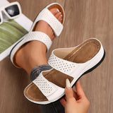 Summer Women Thick Bottom Slippers Large-Size Thick-Sed Fish Mouth Slippers Outside Wearing Beach