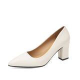 Single Shoes Women's Coarse Heel 202 Spring New Pointed Work Shoes Shallow One-Foot Pedal Korean Version Of High Heel