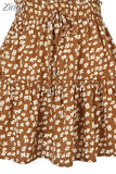 Chiffon Shorts Skirt Women Fashion Korean High Waist Floral Print A-LINE Mini Skirt