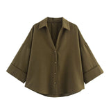 New Women's Fashion Set Simple Linen-Blend Long-Sleeved