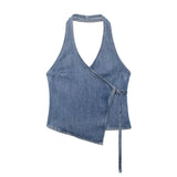 Summer Cowboy Hanging Neck Blouse Women's Small Sling Vest
