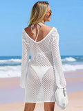 New Beach Shirt Solid Color Knitted Flouse Beach Bikini Swimwear Shirt