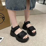 Spring And Summer Velcro Cake Shoes 2025 New Korean Casual Sports Roman Platform