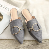Red Fashion Sharp-Headed Cool Half Slippers Women's Bag Head Outside Wearing Casual Size 41-42 Muller