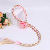 Blonde Cosplay Weaving Braid Tangled Rapunzel Princess Headband Hair Girl Wig Princess Girls Headband Kids Hair Hoop