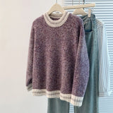And Winter Dress New Women's Sweater Women's Korean Round Collar Bumpy Long-Sleeved Knitted Jersey Women Loose Thin