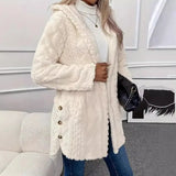 2025 Ebaywish Hooded Solid-Colored Open-Shirt Button-Buttoned Long-Sleeved Casual