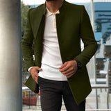 Men's Casual Men's Coat Autumn And Winter New Trend Men's Solid Color Repair This