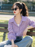 Collar Print Shirt 2025 Spring Burst Small Shirt Women Reduce The Age Of The French Unique Beauty Small