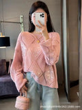 2025 Women's Lazy Knitwear - Hollow Bead Design Elegant Temperament Commuter Ice Silk