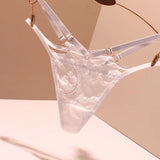 Thong Trousers Hollow Sexy Transparent Lace Without Trace Buckle Clasp Tight Tray Insightless Trace Ultra-Thin Low-Waisted Trousers