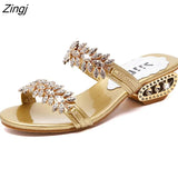 Women Sandals Flip Flop Fashion Rhinestone Wedges Shoes Crystal High Heels Sandals Women Shoes Summer Casual Beach