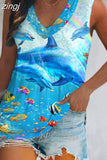 Summer Loose Tank Top Women Beach Sleeveless Shirt Women's Printed Vest Women Blusas Para Mujer Female Clothing