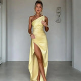 Summer New Collar Open Fork Women's Sexy Body Dressing Dress