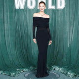 Zingj Autumn Women's Liu Wen With A Sexy Shoulder French Temperament Slim