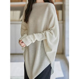 Plus-Size Sweater Loose Shawl Fashion Bat Shirt Women 2025 Sweater Lazy Top Cover Meat Jacket