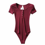 Zingj Summer Sexy Thin Threaded Blouse Tight Short-Sleeved T-Shirt Women's New Button Round Collar Jumpsuit With
