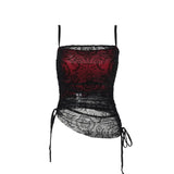 Dark Wind Flocking Suspenders, Chest Style, Wind Lace Flared Trousers, Asymmetrical Aprons, Two Sets Of