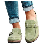 Summer New Sandals Coated Outside Wearing Belt Buckle Half-Tug Women's Large-Size Casual Slippers Women's