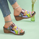 Summer New Large-Size Lady Slope And National Wind Sandals Light And Comfortable Women's Cool
