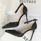 Shoes Sexy High Heels Women Pumps Sparkle Sequins Stiletto Heels 10 Cm Party Shoes Women Heels Summer Women Sandals