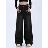 Vintage Dark Wash Patchwork Wide Leg JeansOutfit