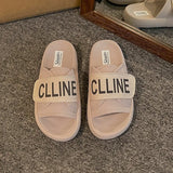 Casual Word Lazy Slippers Women 2025 New Fashion Thick-Soled Magic Stick Sandals Wearing High-End